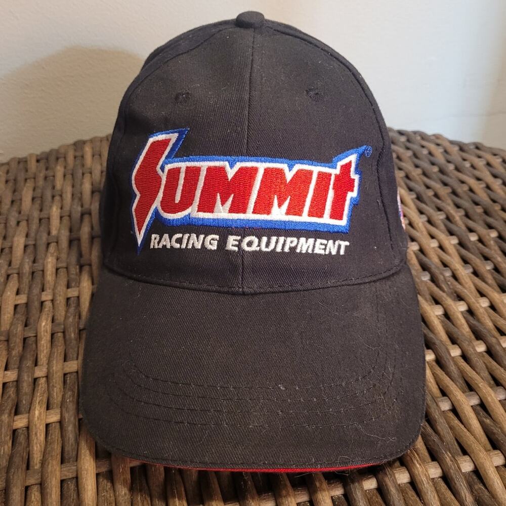 Summit Racing Equipment Black Adjustable Baseball Hat Cap 100% Cotton Dadcore